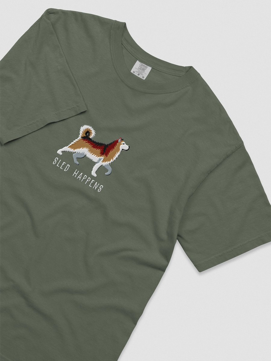 Sled Happens T-Shirt(Embroidered) of an Alaskan Malamute(Sable) product image (25)