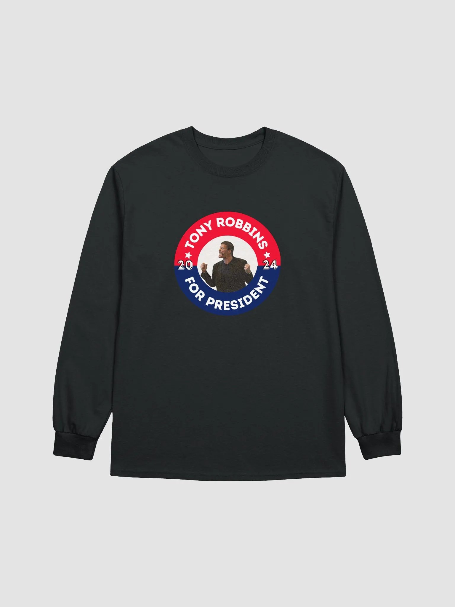 Tony Robbins for President 2024 Campaign Button Gildan Ultra Cotton Long Sleeve Tee product image (1)