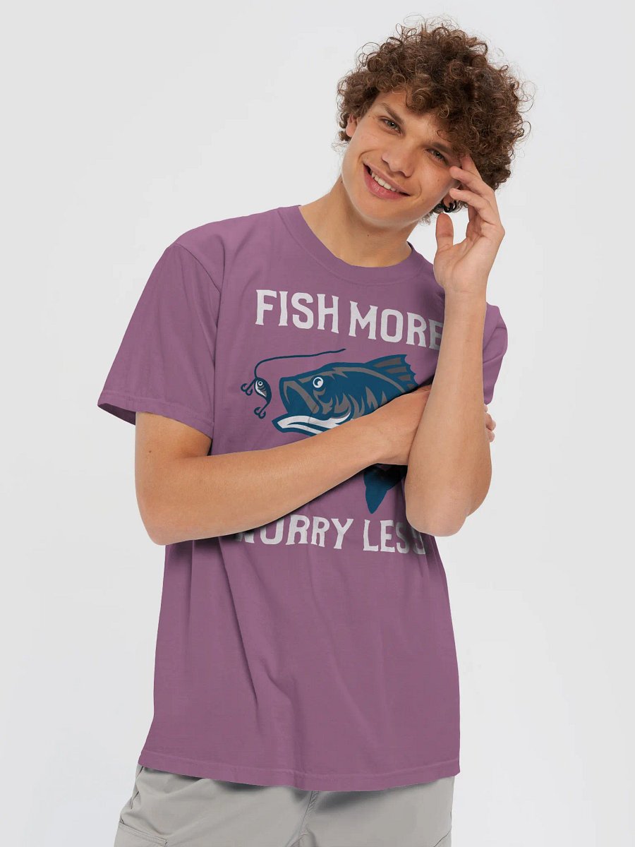 Fish more worry less fishing t-shirt product image (67)