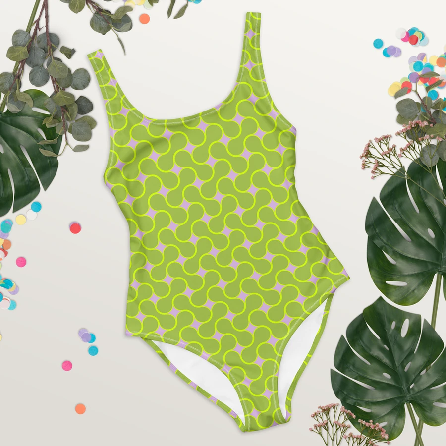 Lime Green Meatball Pattern Swimsuit product image (8)