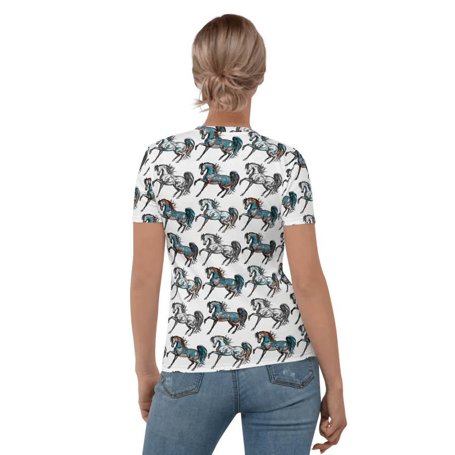 Prancing White Arabian Lady's Short Sleeve Tee product image (1)