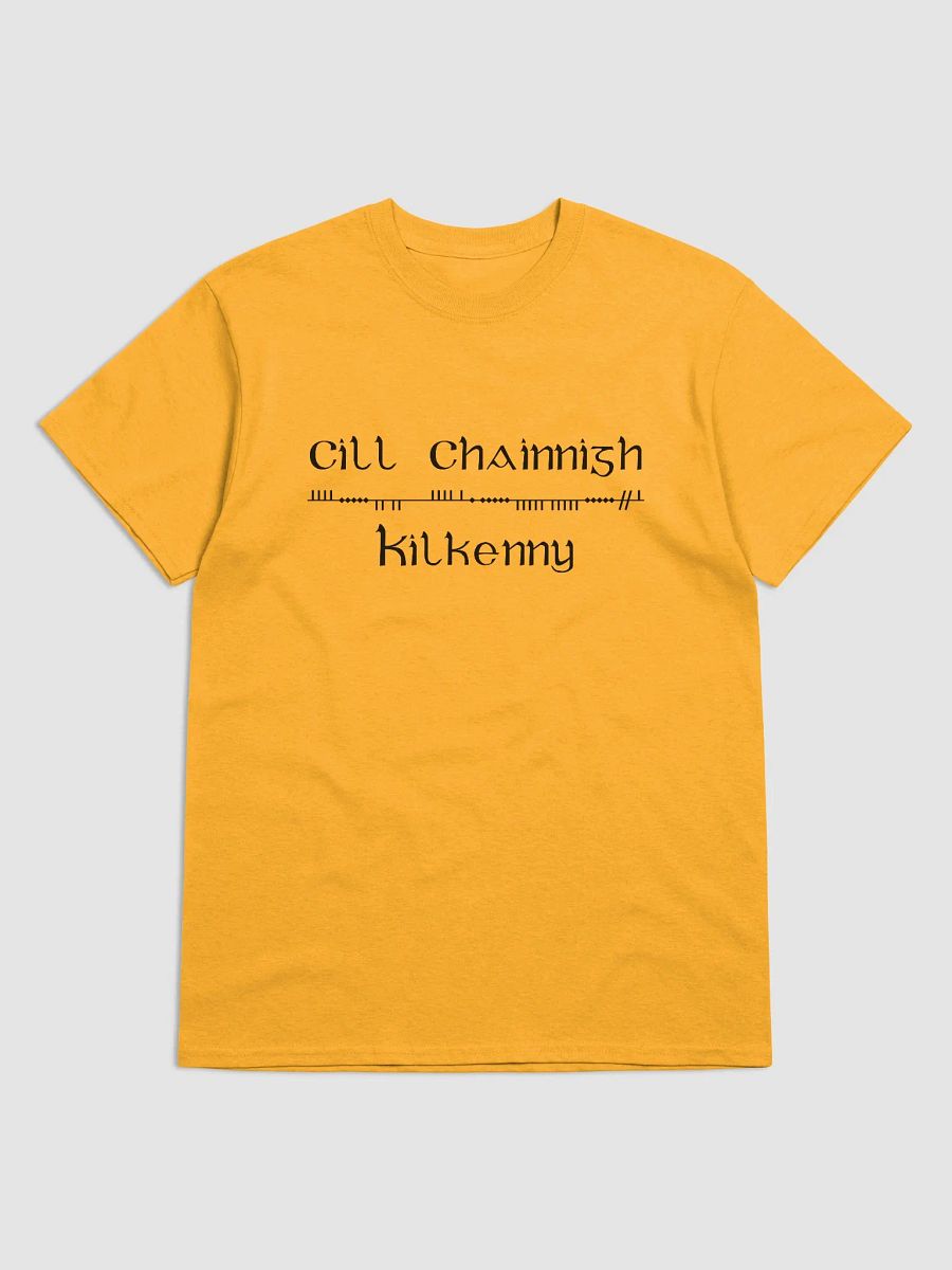Kilkenny/Cill Chainnigh Scholastic style Ogham amber printed T-shirt product image (1)