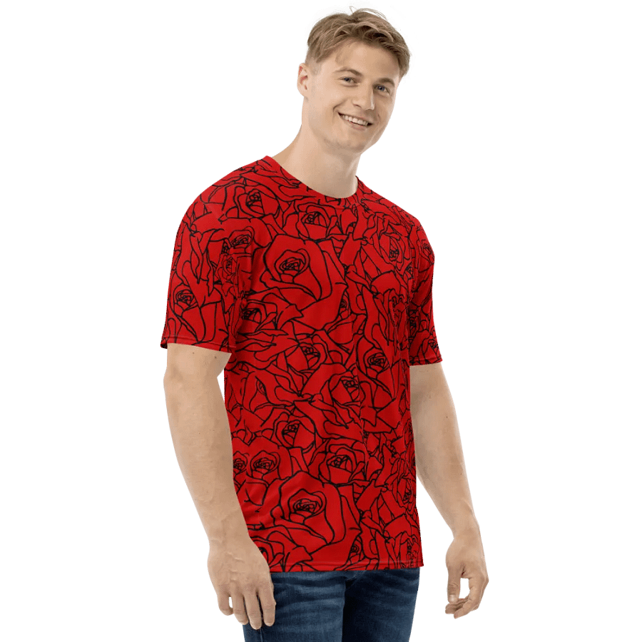 Loads of Roses · red-black crew neck t-shirt product image (6)