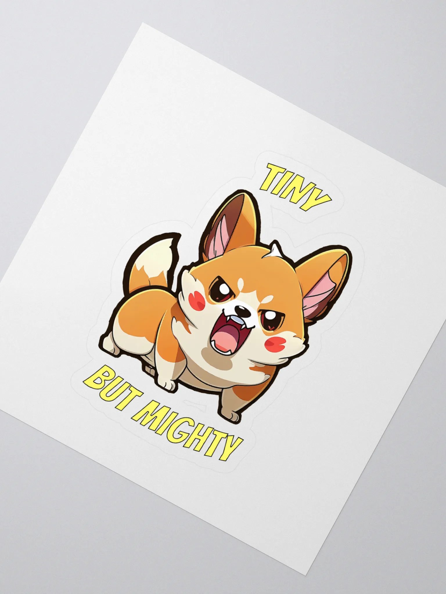 Tiny but Mighty Corgi Sticker product image (2)
