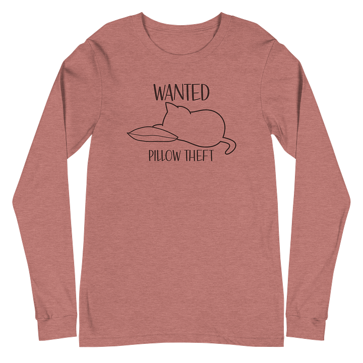 Wanted Unisex Long Sleeve Tee, Pillow Theft, Black Print product image (2)