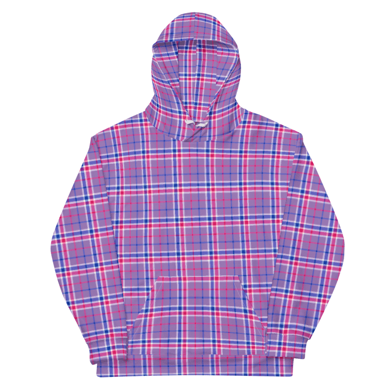 Lavender, Magenta, and Blue Plaid Hoodie product image (6)