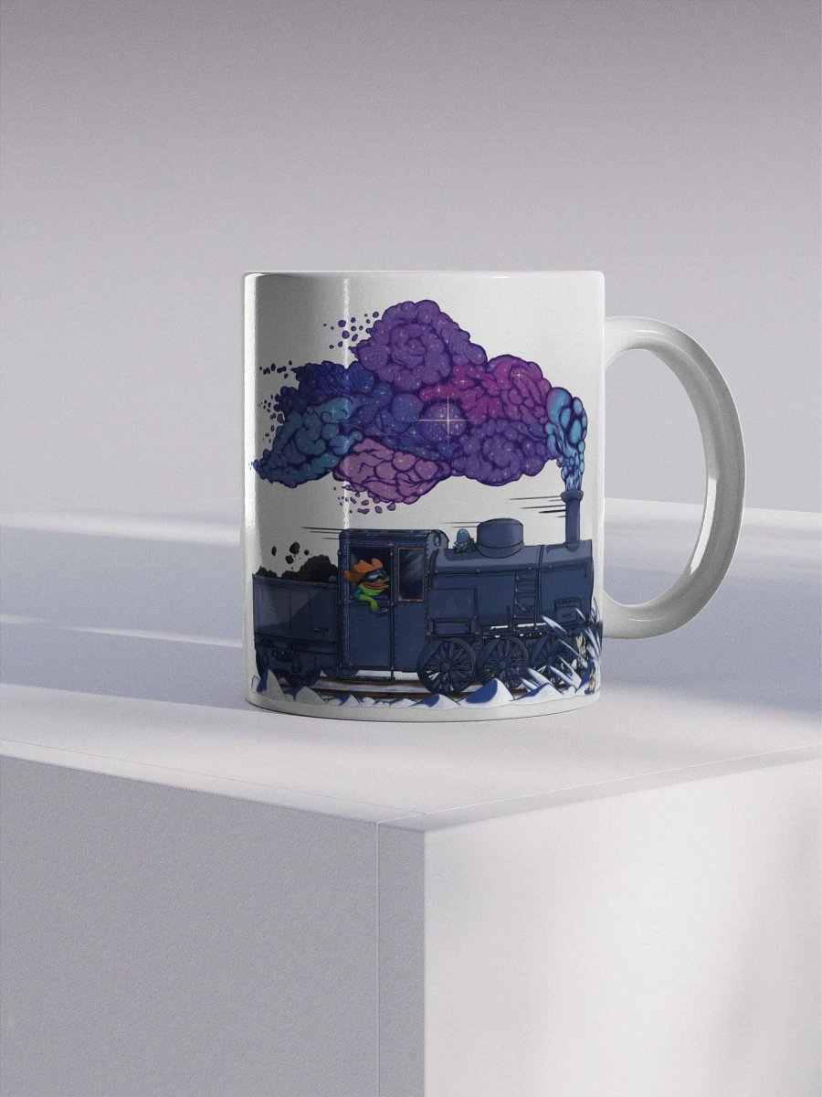 Snowy Train - Left Handed White Glossy Mug (EU/US) product image (1)