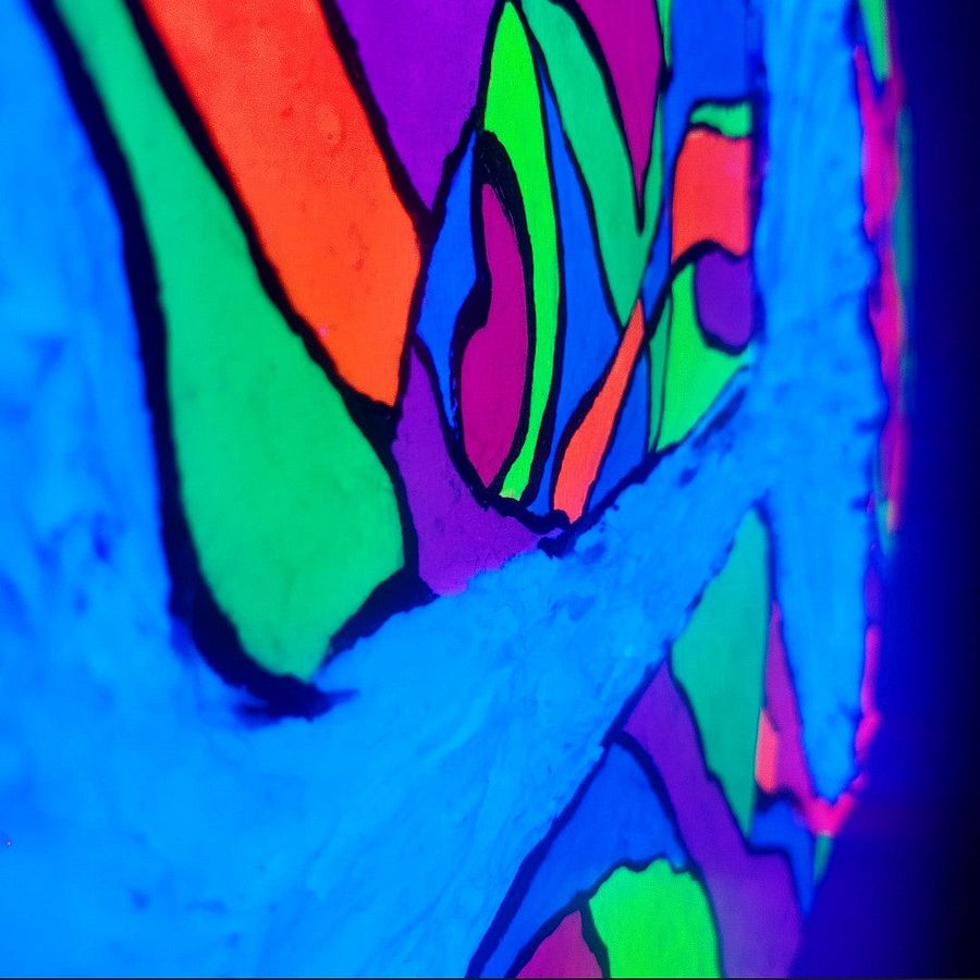 'Psychedelic Mushroom' UV Reactive / Glow in the dark Impasto Painting product image (5)