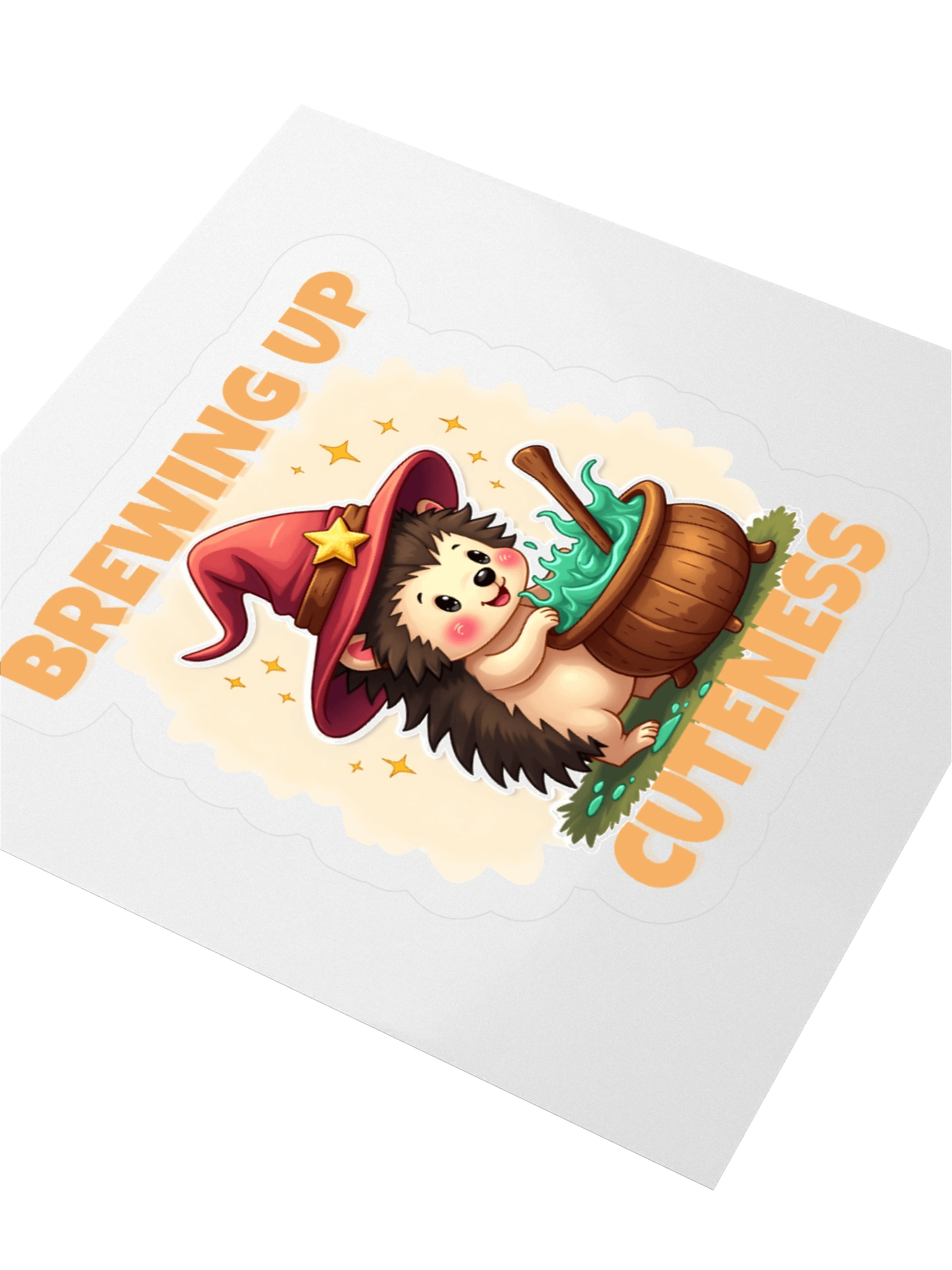 Brewing Up Cuteness – Witchy Hedgehog Sticker product image (3)
