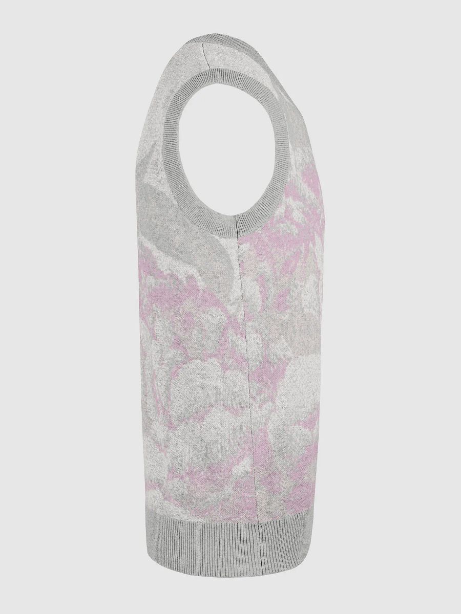 Floral Bliss Coral II Knitted V-Neck Vest product image (22)