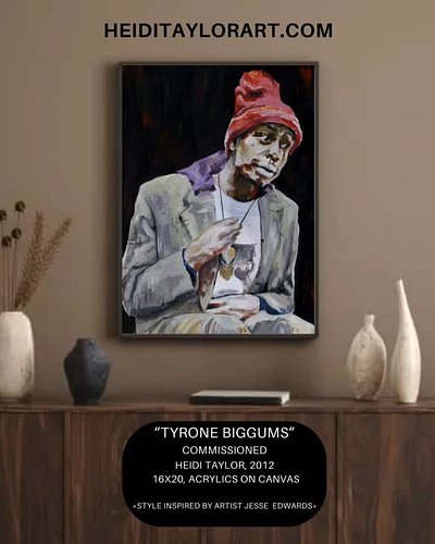 TYRONE BIGGUMS
Heidi Taylor, 2012
Commissioned
16X20, Acrylics on Canvas

Commissioned painting for a fan of the character, T...
