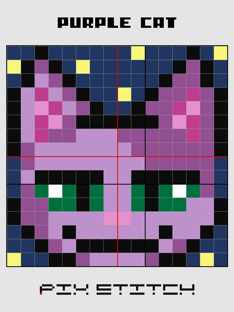 Purple Cat Pixel Art product image (2)