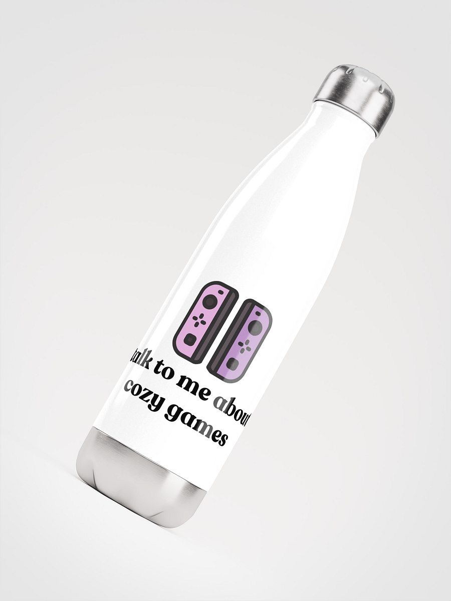 Talk to me about cosy games water bottle, white product image (4)