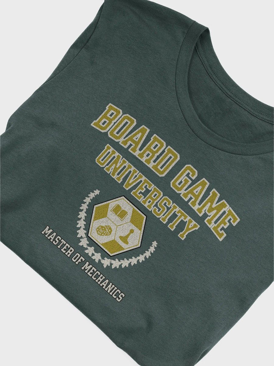 Board Game University Shirt, College T-shirt for Board Gamers, Master of Mechanics on Green product image (4)