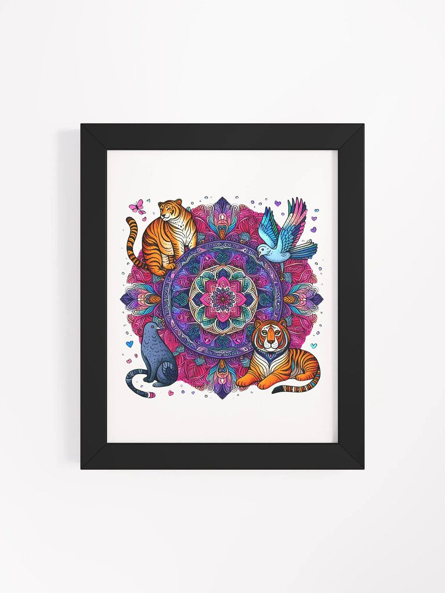 Framed High-Quality Matte Poster (in) | colorful mandala pattern animal collection design product image (11)