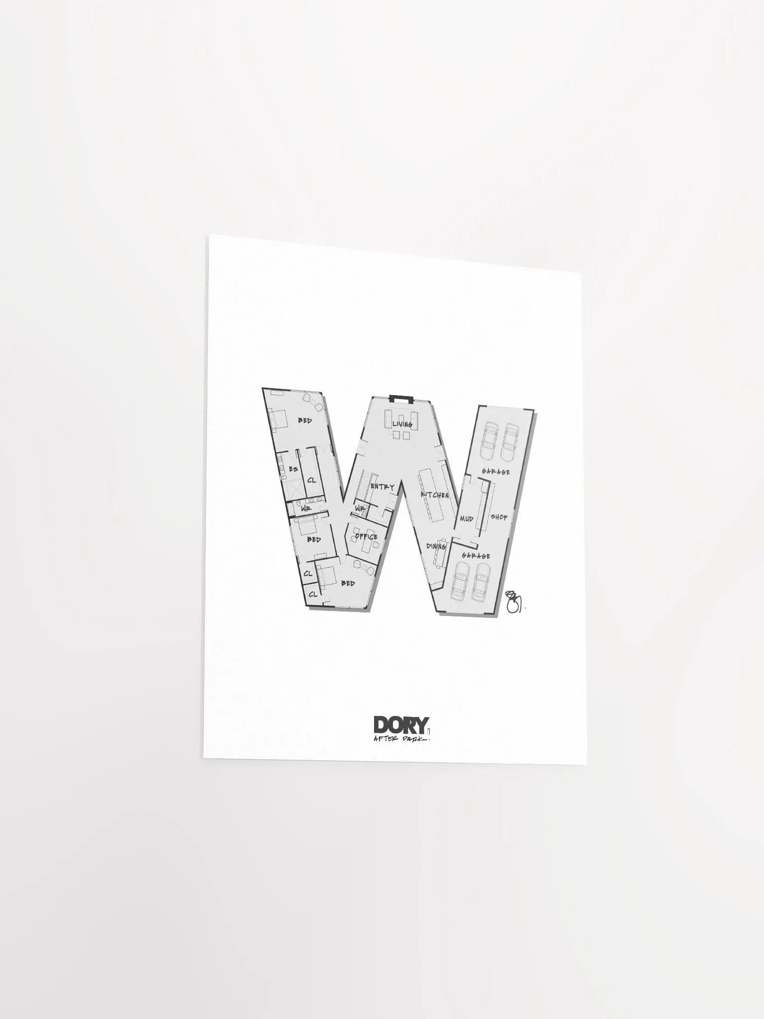 Alphabet Floor Plan Poster - W product image (3)