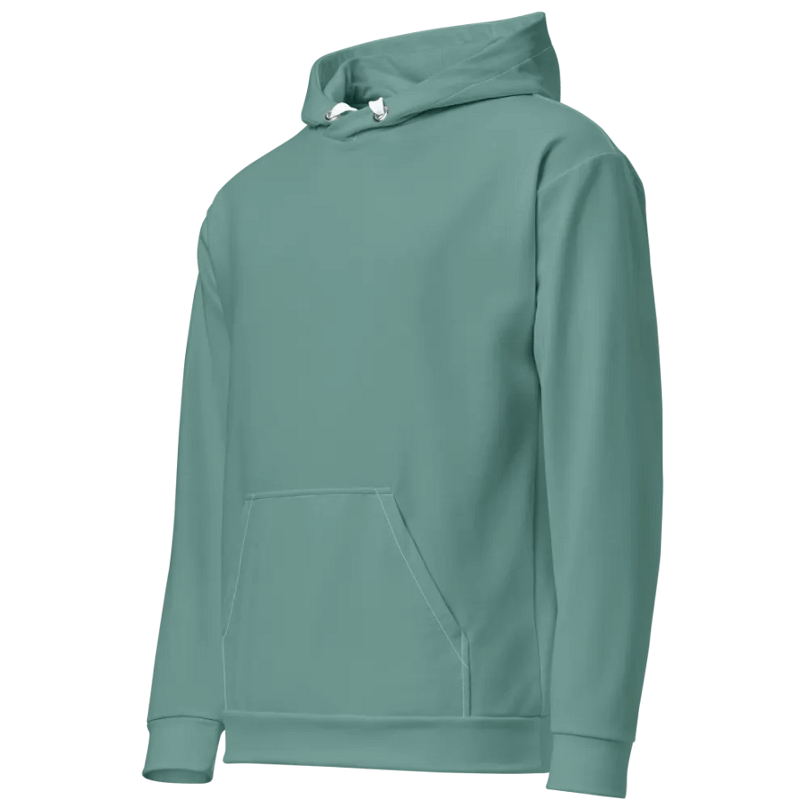 Plain Medium Teal Green Soft Summer Unisex Recycled Polyester Heavyweight Premium Hoodie by Treasure Pie product image (3)
