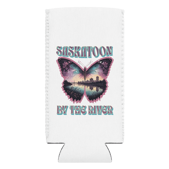Saskatoon By The River Skyline Butterfly Can Cooler product image (2)