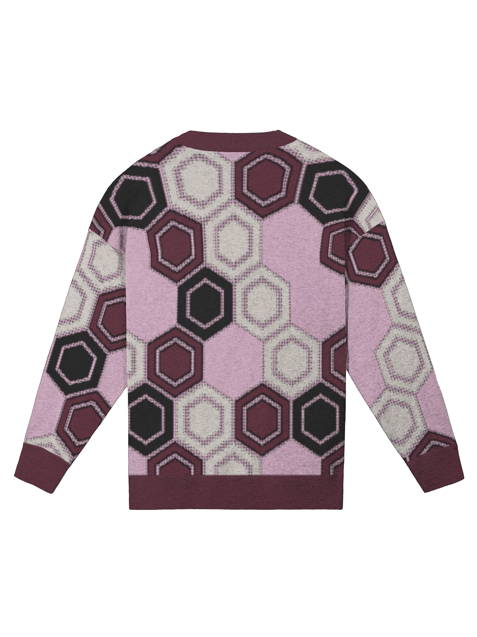 Kanji of LOVE set on Kikkō pattern in Fall Equinox colors of Enso Twilight Relaxed Fit Jacquard Knitted Sweater product image (2)