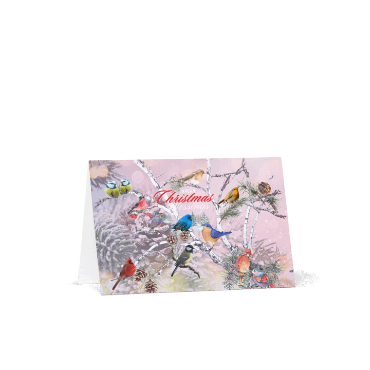 Festive Feathered Friends Greeting Card family friends colleagues product image (1)