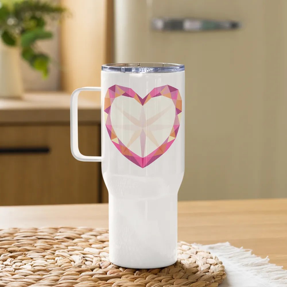 Crystal Pride Heart (Lesbian Pride) Insulated Cup with Handle product image (12)