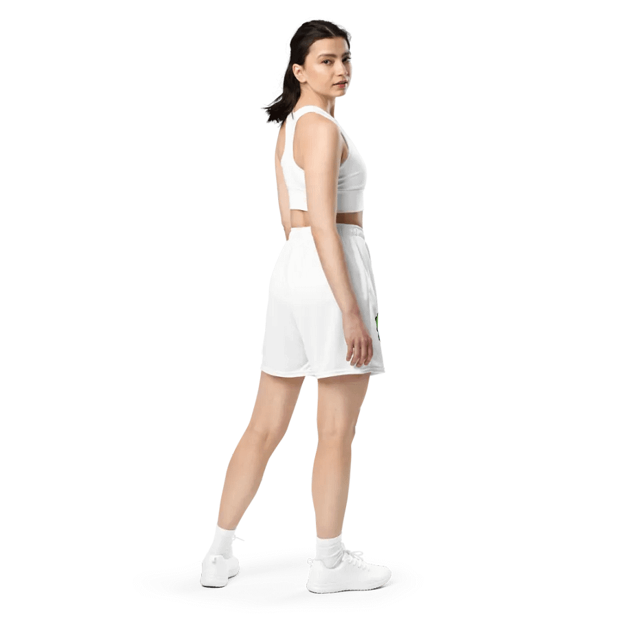 Sleeping Chloe • All-Over Print Recycled Unisex Mesh Shorts (White) product image (3)