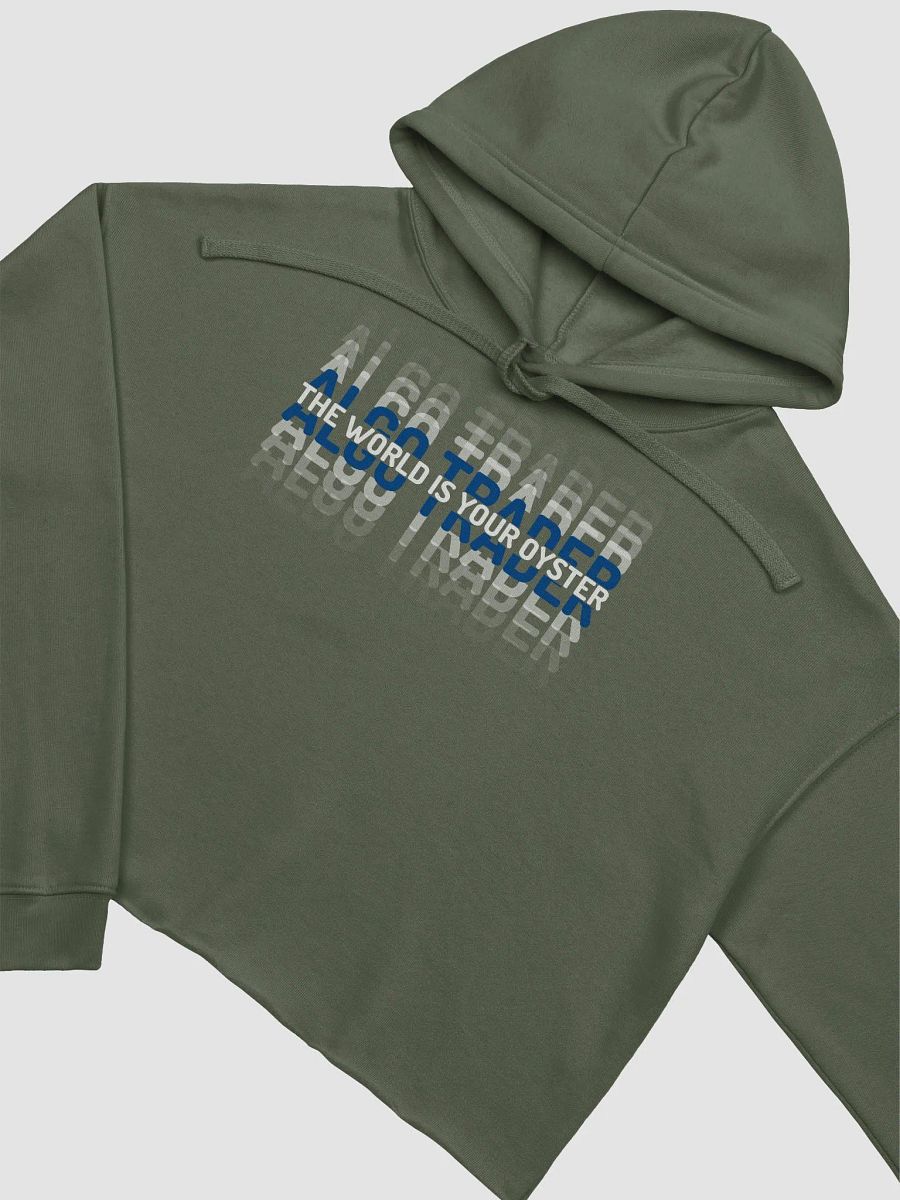 World is your oyster Crop Hoodie white product image (4)