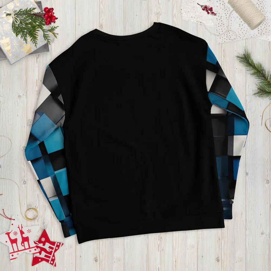 Black And Blue Squares Unisex Sweatshirt product image (12)