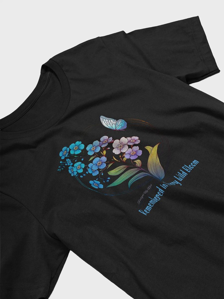 Forget Me Not T-Shirt, Memorial Wildflower Tee, Floral Butterfly Shirt, Remembrance Gift, Nature Lover Apparel, Meaningful Gift for Her product image (19)