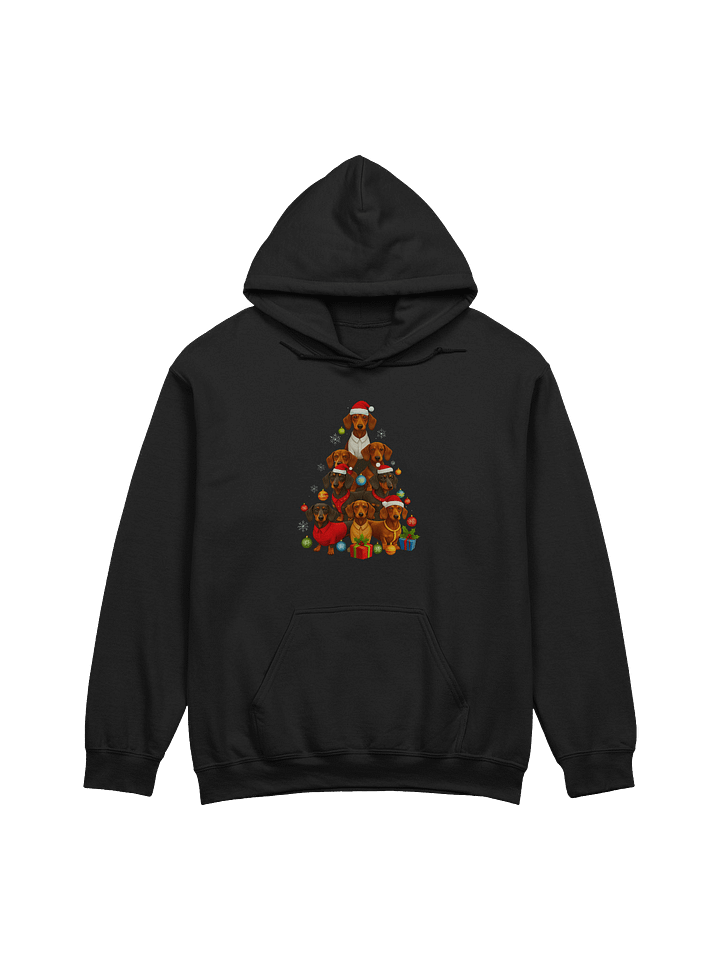 Dachshund Christmas Tree Hoodie – Cute Holiday Wiener Dog Illustration product image (1)