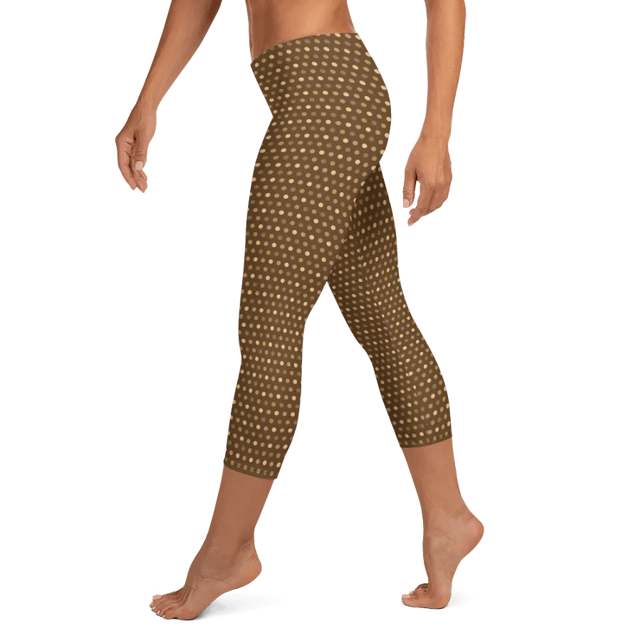 Brown wirh Polka-Dots Capri Yoga Pants product image (4)