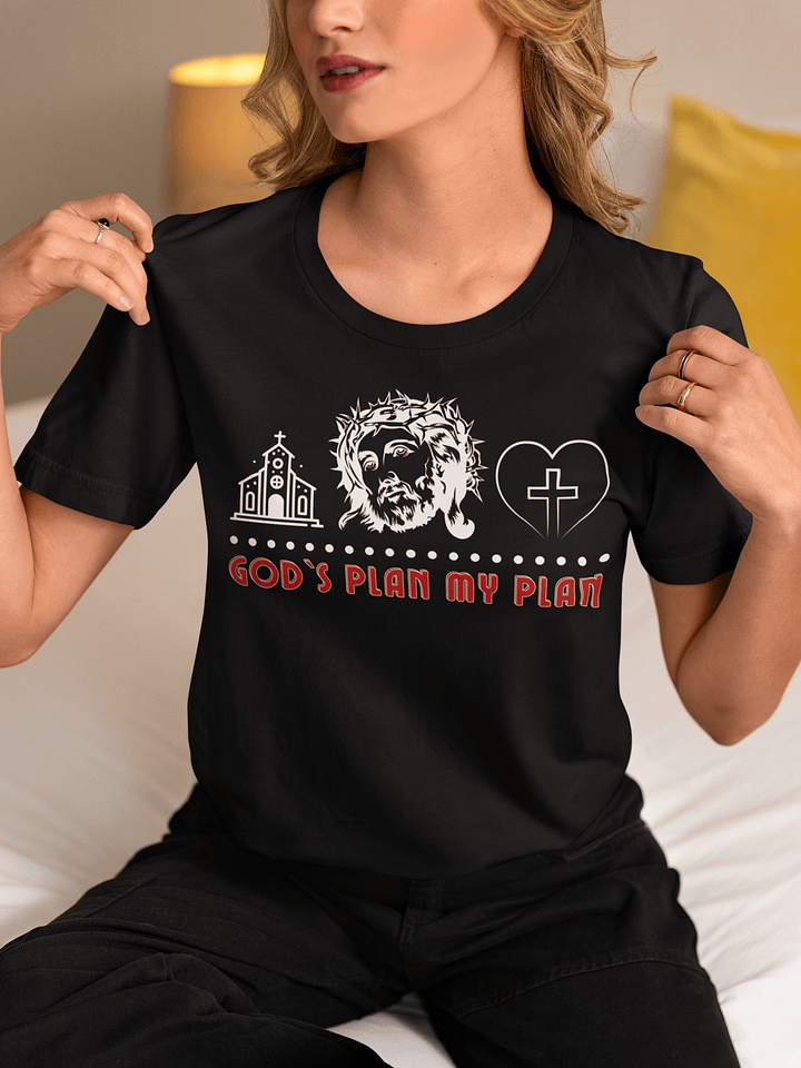 God`s Plan My Plan, Christian Faith Bella Canvas T-shirt - Dark product image (1)