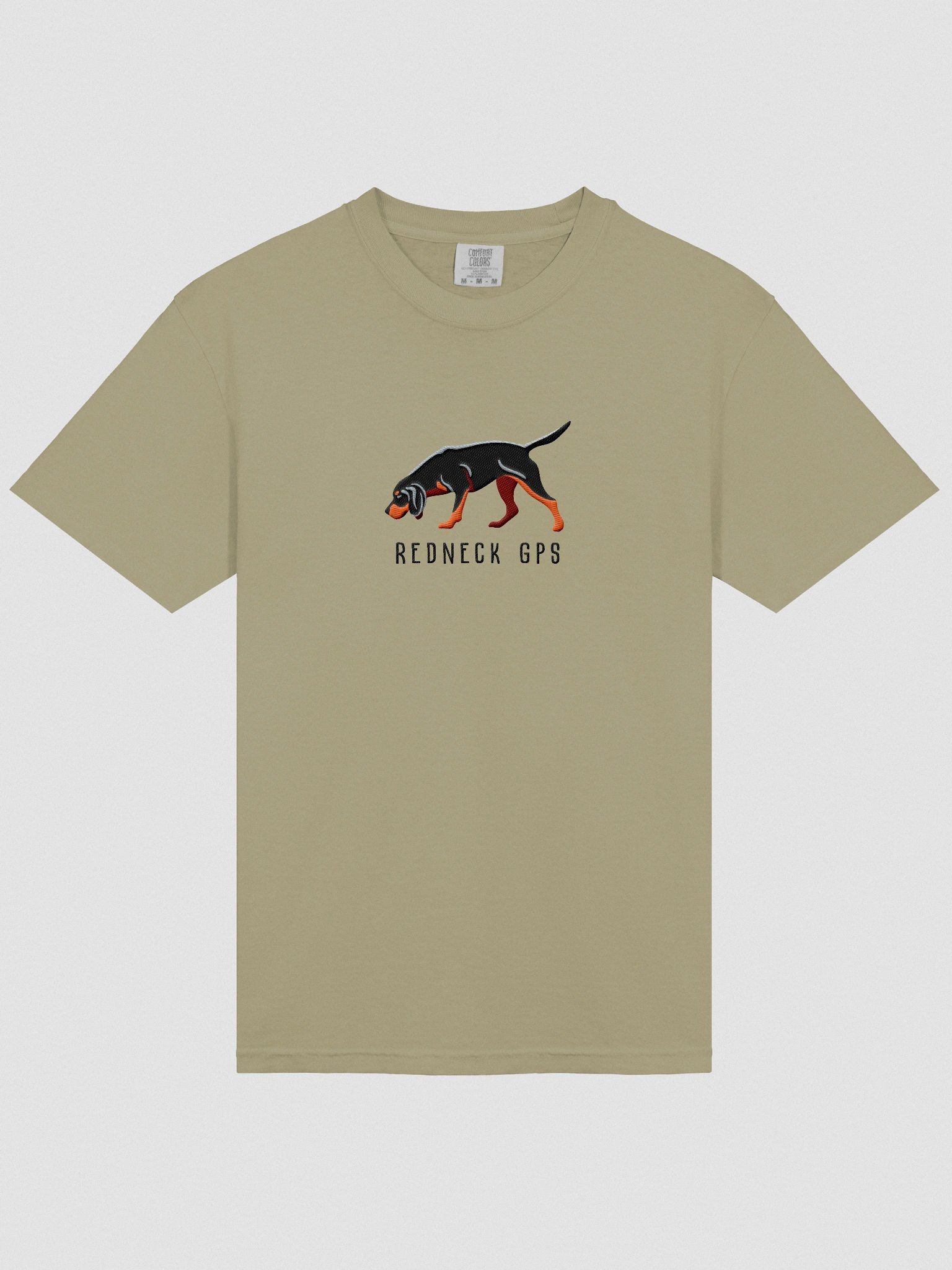 Redneck GPS T-Shirt(Embroidered) of a Black & Tan Coonhound product image (6)