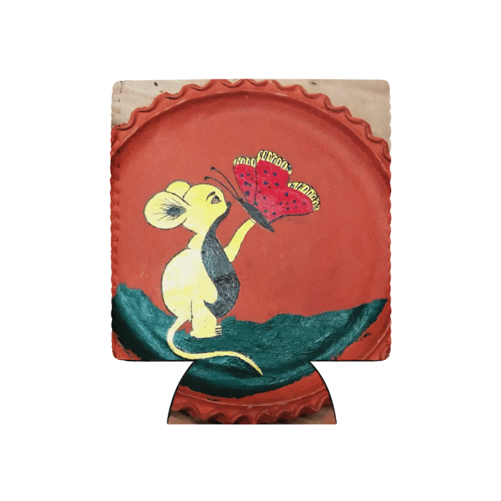 Whimsical Mouse and Butterfly Can Cooler product image (1)