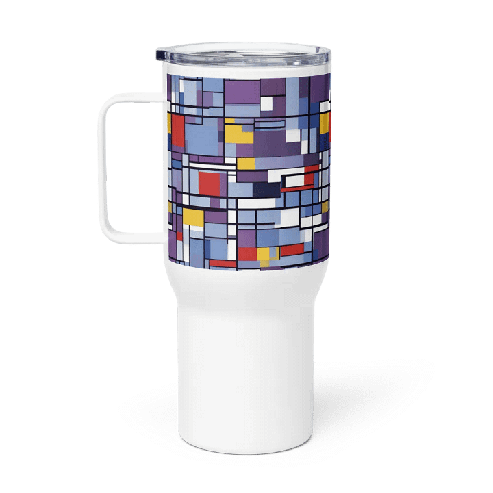 mondrian inspired Travel Mug gift for arty moms on Mothersday product image (1)