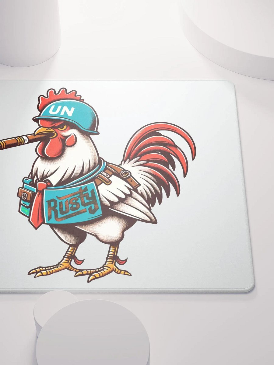 White Rusty the Rooster Gaming Mousepad! product image (5)