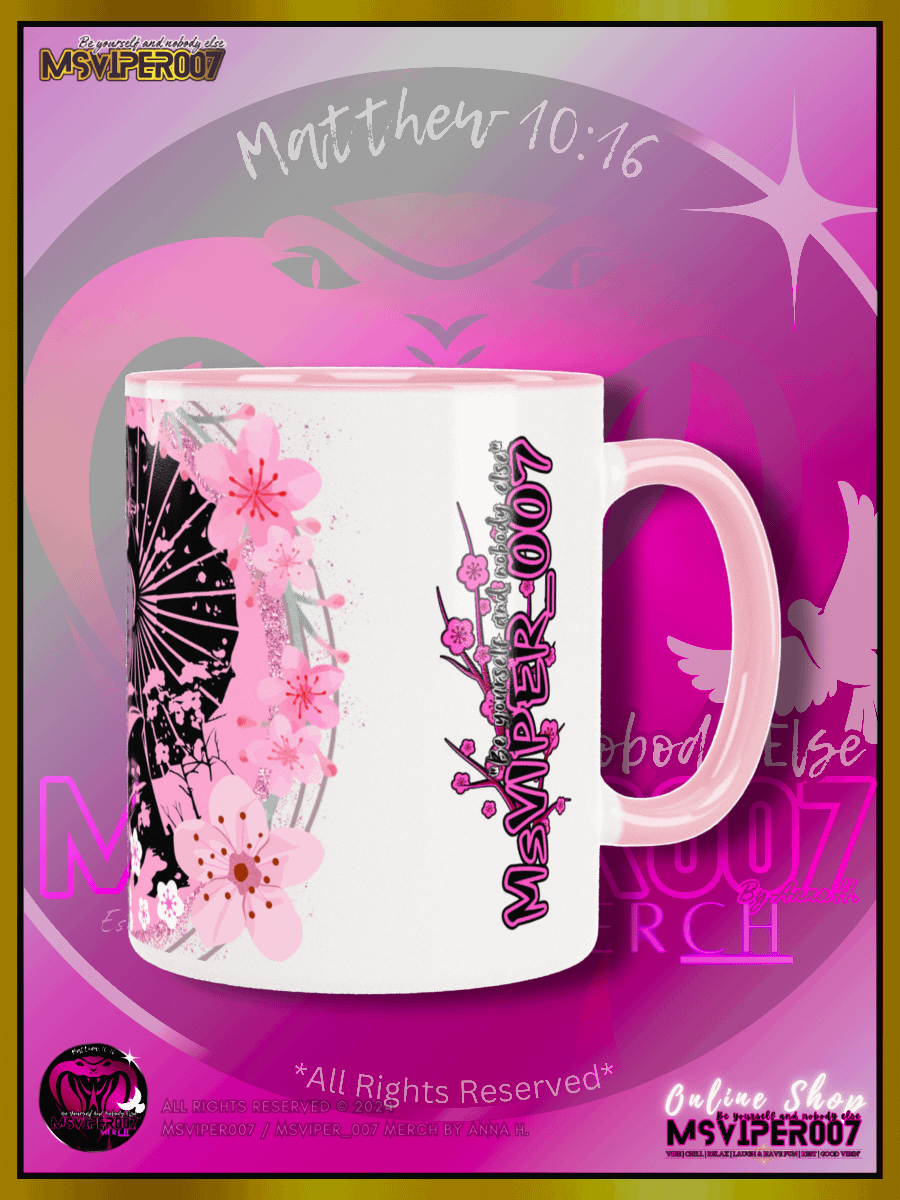 Mug - MsViper007's "Inspire" (pink peony) Hot Beverage Mug with color inside by Anna H. product image (3)