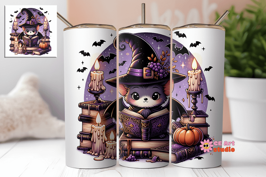 Halloween Book Club Tumbler Wrap PNG product image (1)