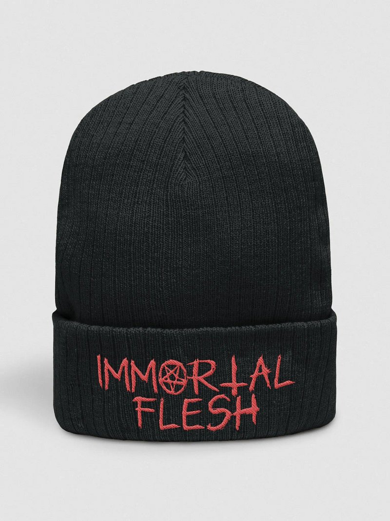 Immortal Flesh Pentagram Script Ribbed Toque / Beanie