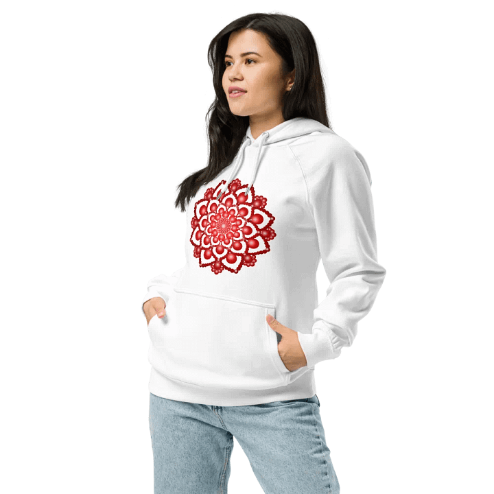 Red Dot Mandala Unisex Eco Hoodie product image (1)