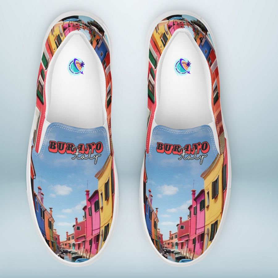 Burano Italy All Over Print Slip On Canvas Shoes product image (1)