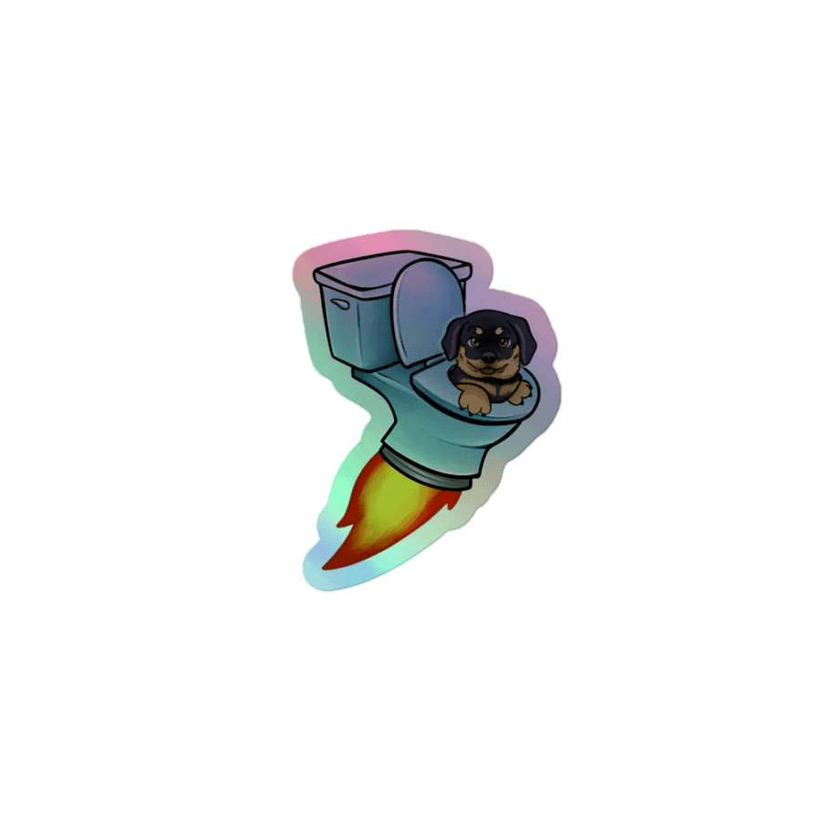Rocket Pottie Holographic Sticker product image (1)