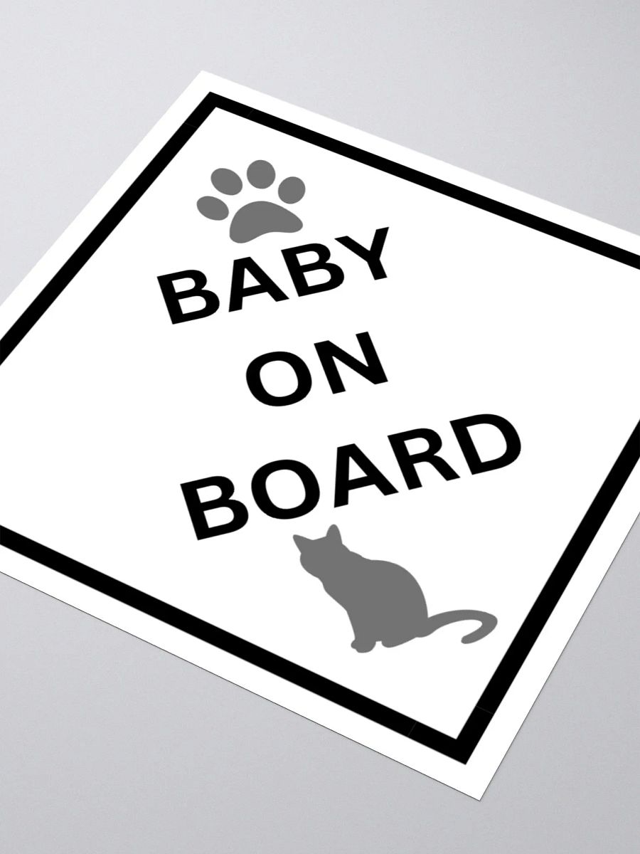Cat Baby on Board Sticker - Gray on White product image (11)