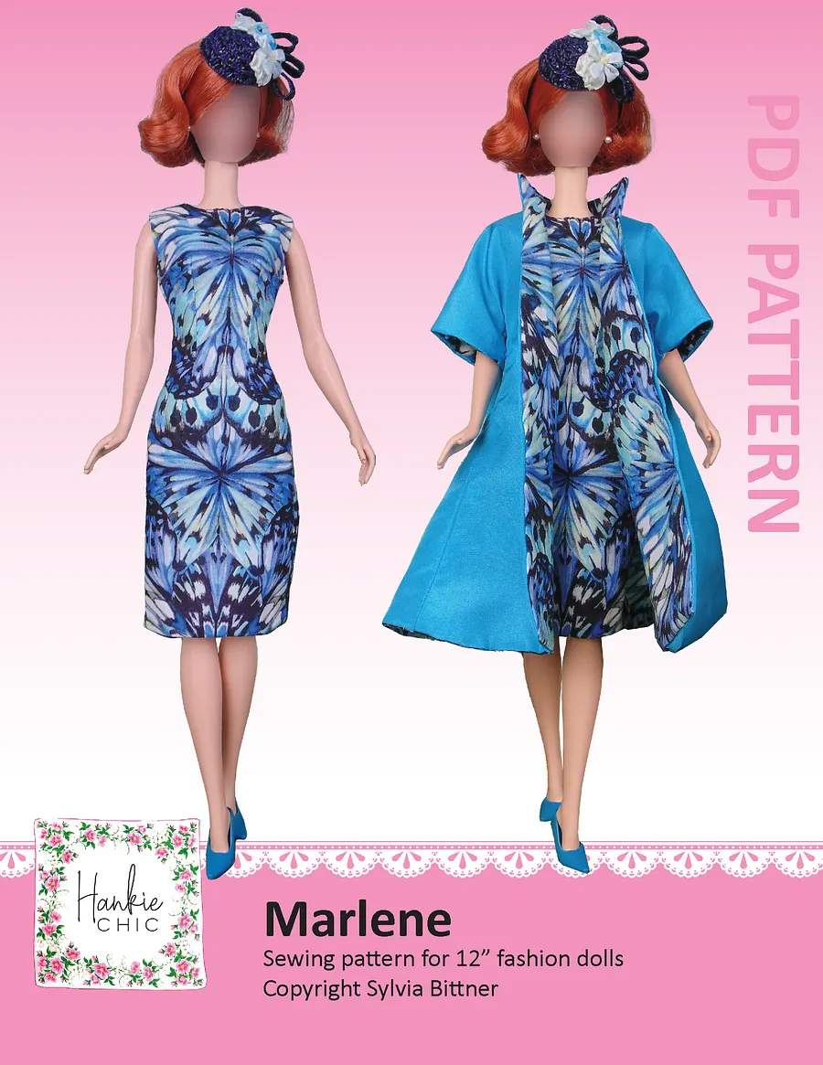 Marlene sewing pattern for 12" fashion dolls product image (1)