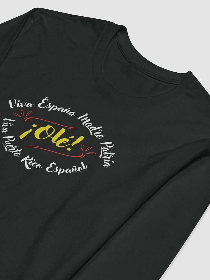 Camiseta manga larga negra - Viva España Madre Patria y Puerto Rico español product image (1)