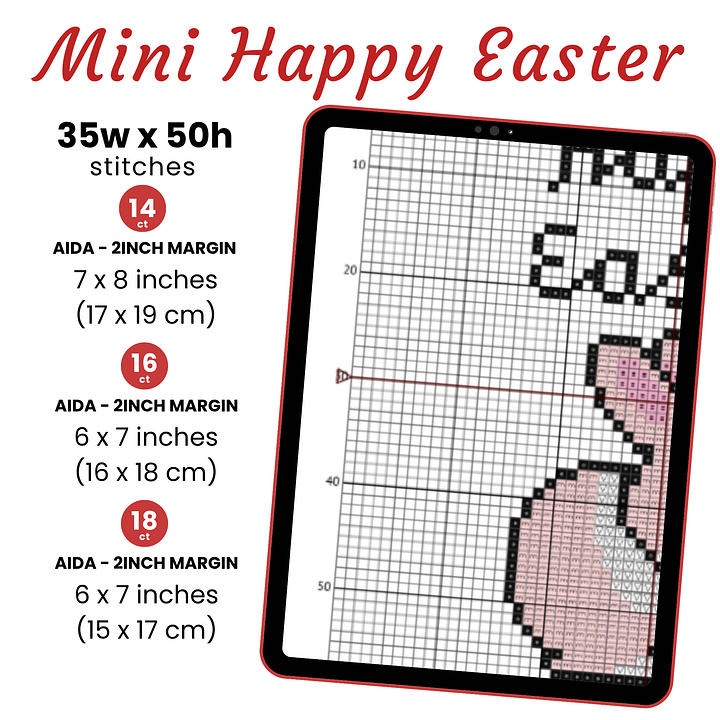 Mini Happy Easter Bunny Cross Stitch Pattern product image (2)