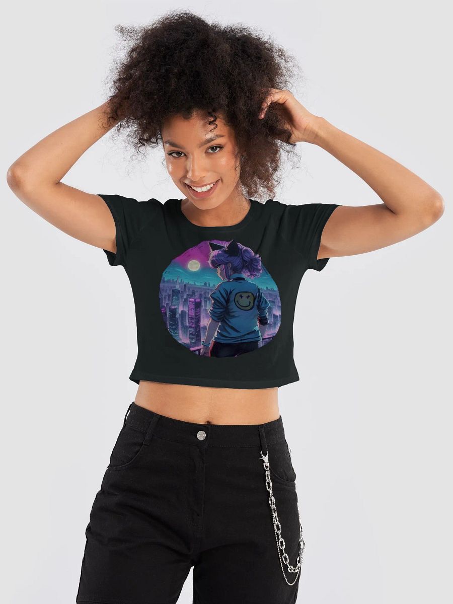 Anime Catgirl Rooftop (Bella+Canvas Women's Crop Tee) product image (27)