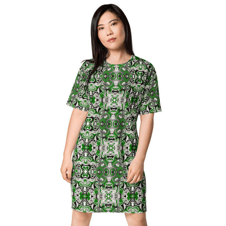 Green Baroque T-Shirt Dress product image (2)