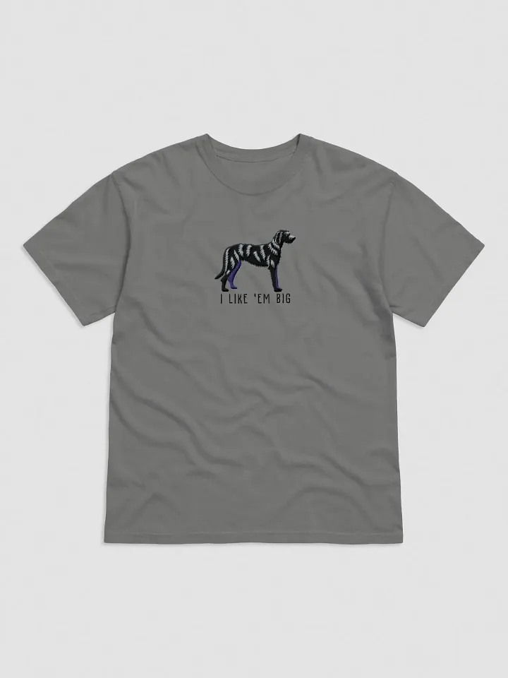 I Like 'Em Big T-Shirt(Embroidered) of an Irish Wolfhound(Black) product image (1)