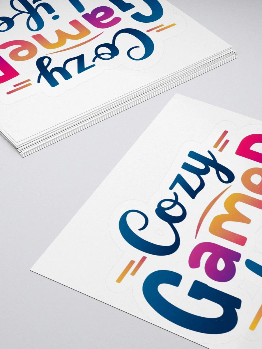 Cozy Gamer Life Vivid Text Only Sticker product image (4)